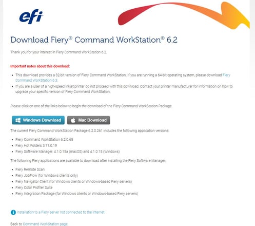 Command WorkStation Redirect Download Page