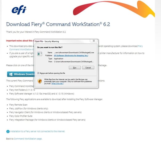 Command WorkStation Run Download