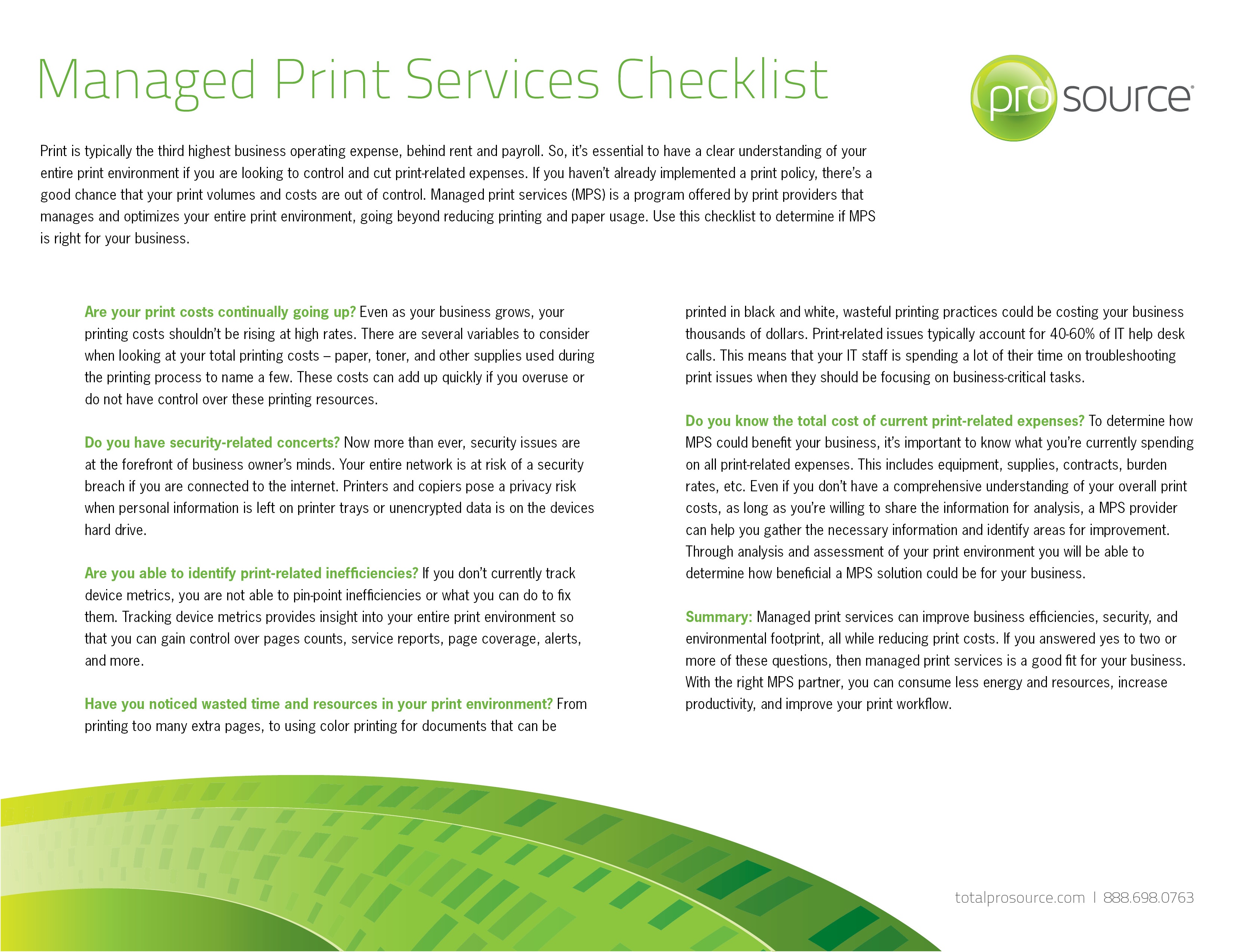 Managed Print Services Checklist